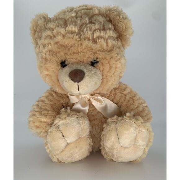 Teddy Bear Stuffed Animal Mai Toi Tan Soft Plush Polyester 13" Cute Cuddly Lovey - Picture 2 of 11